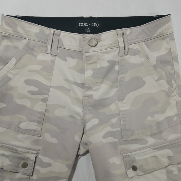 Mac And Me Jeans Camo Cargo Gorpcore Size 8 Elastic Waist Cotton Stretch Light - Picture 3 of 11
